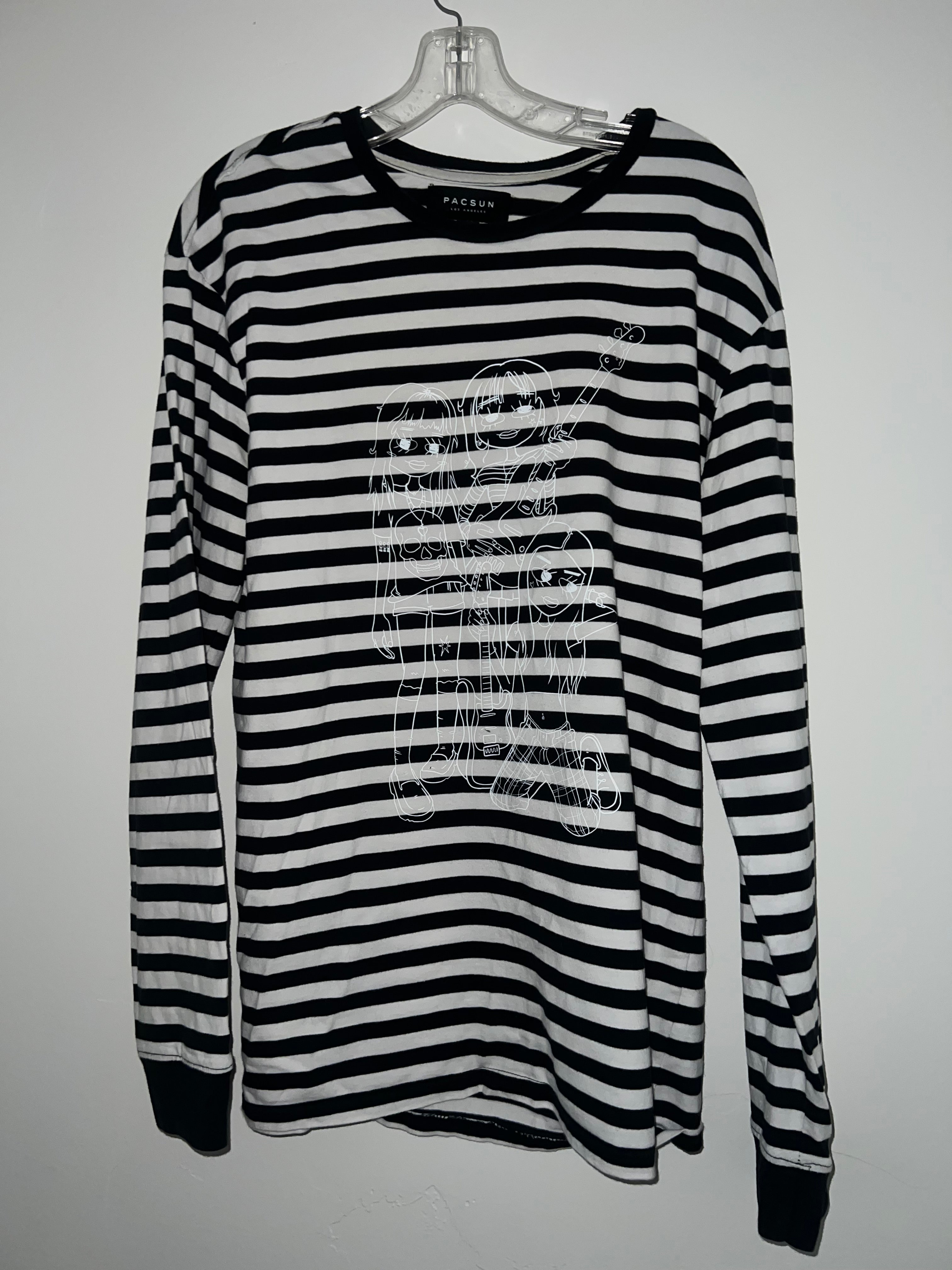 BW Striped Cartoon Long Sleeve