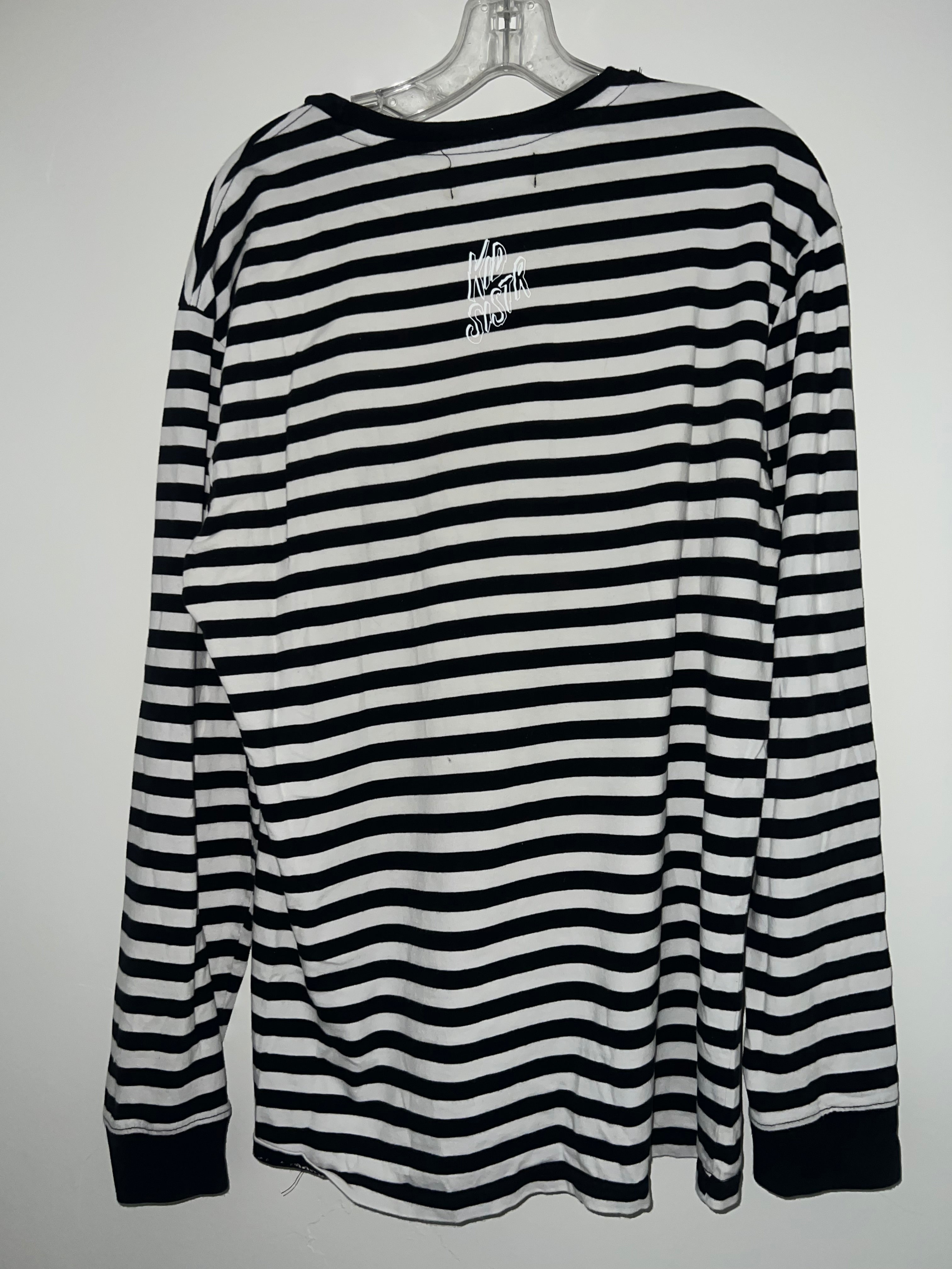 BW Striped Cartoon Long Sleeve